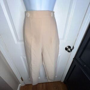 Zara Women’s X Small Tan High Rise Ankle Crop Trouser Dress Pants XS Sailor